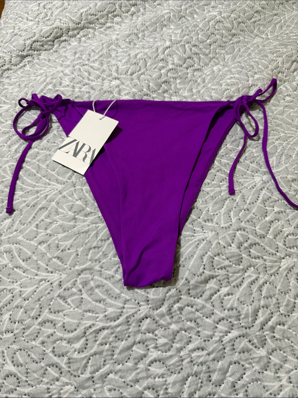 ZARA Vibrant Purple Tie-Side Bikini Bottom